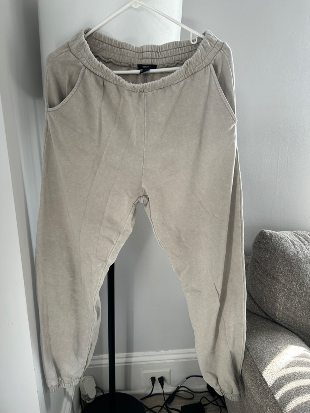 Forever 21 Light Beige Track Joggers